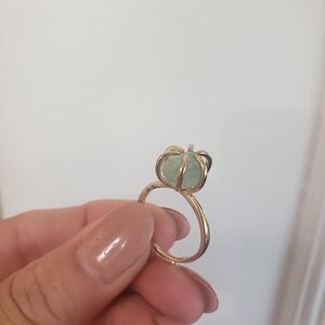 Gold and Green Crystal Ring